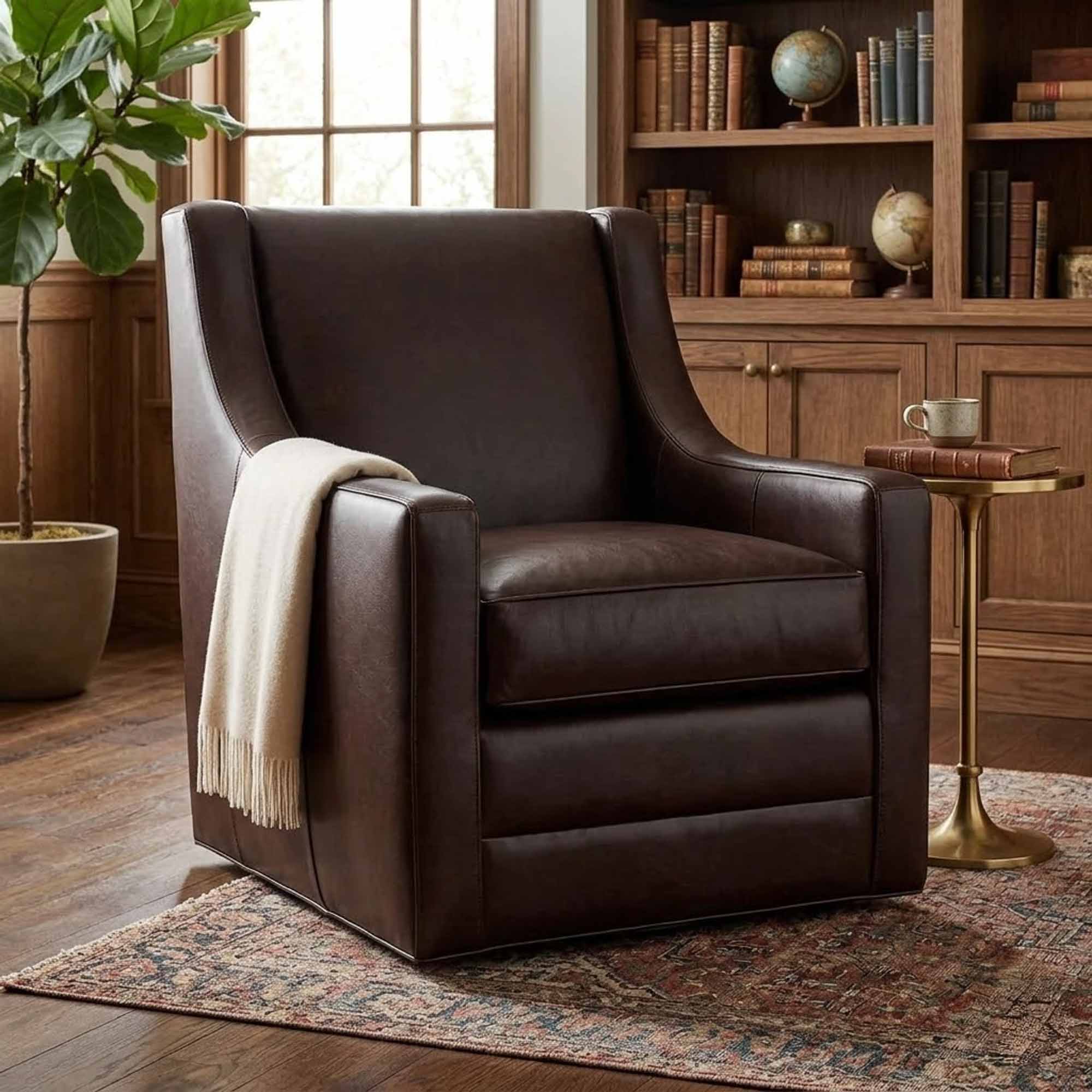 Melissa Leather Swivel Chair - Image 5