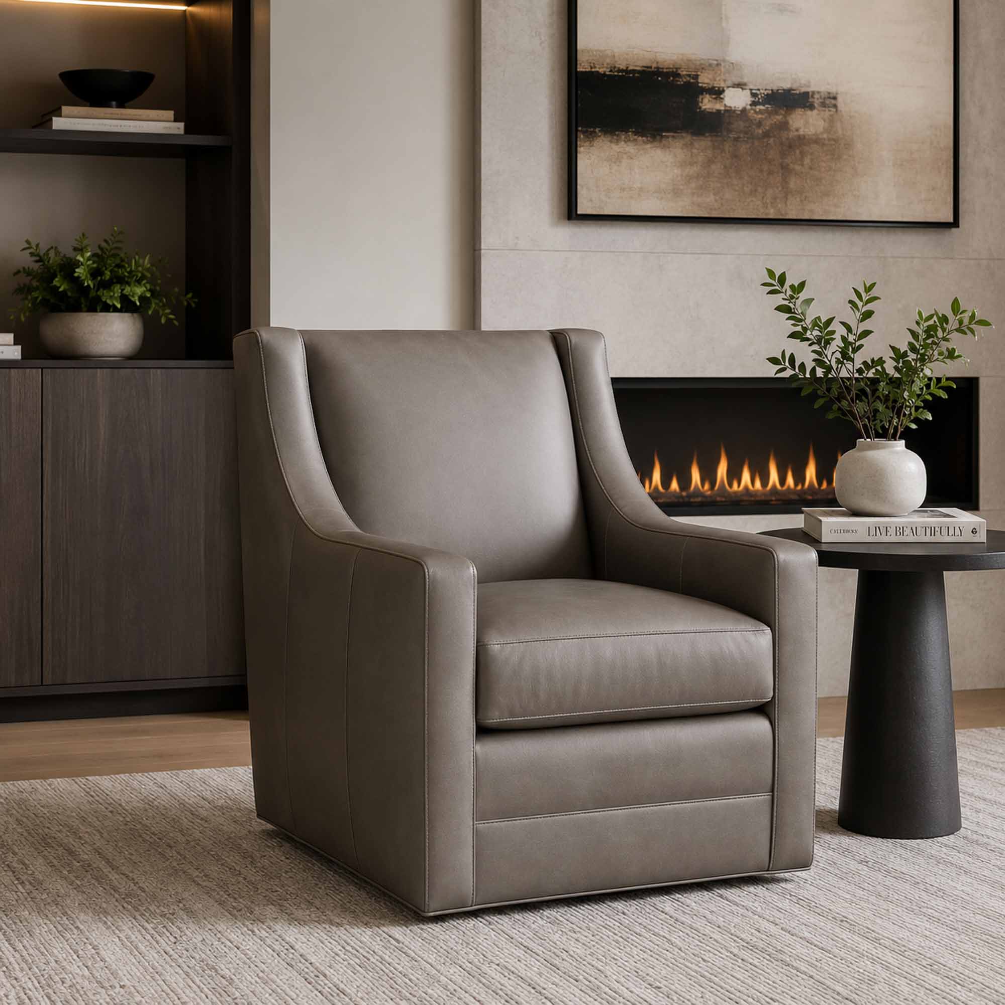 Melissa Leather Swivel Chair - Image 6