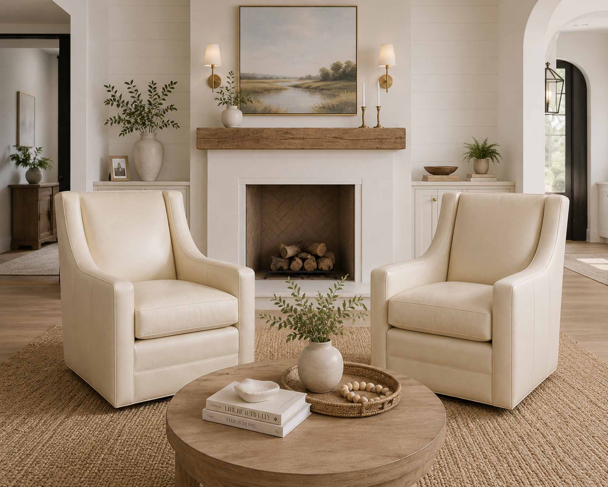 Melissa Leather Swivel Chair - Image 7