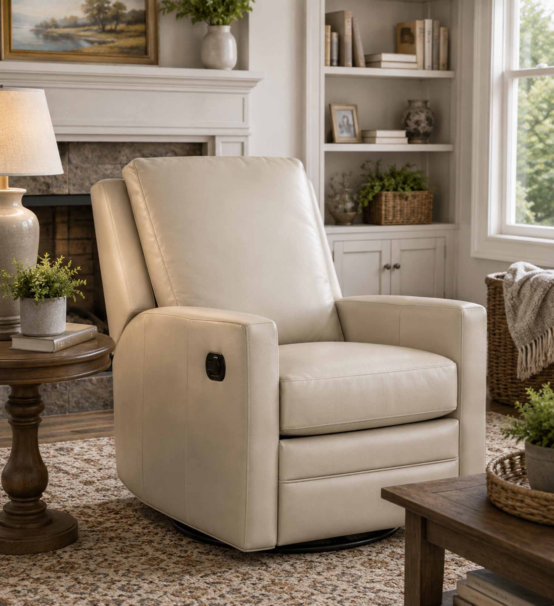 Melville Leather Swivel Glider Recliner - Image 7