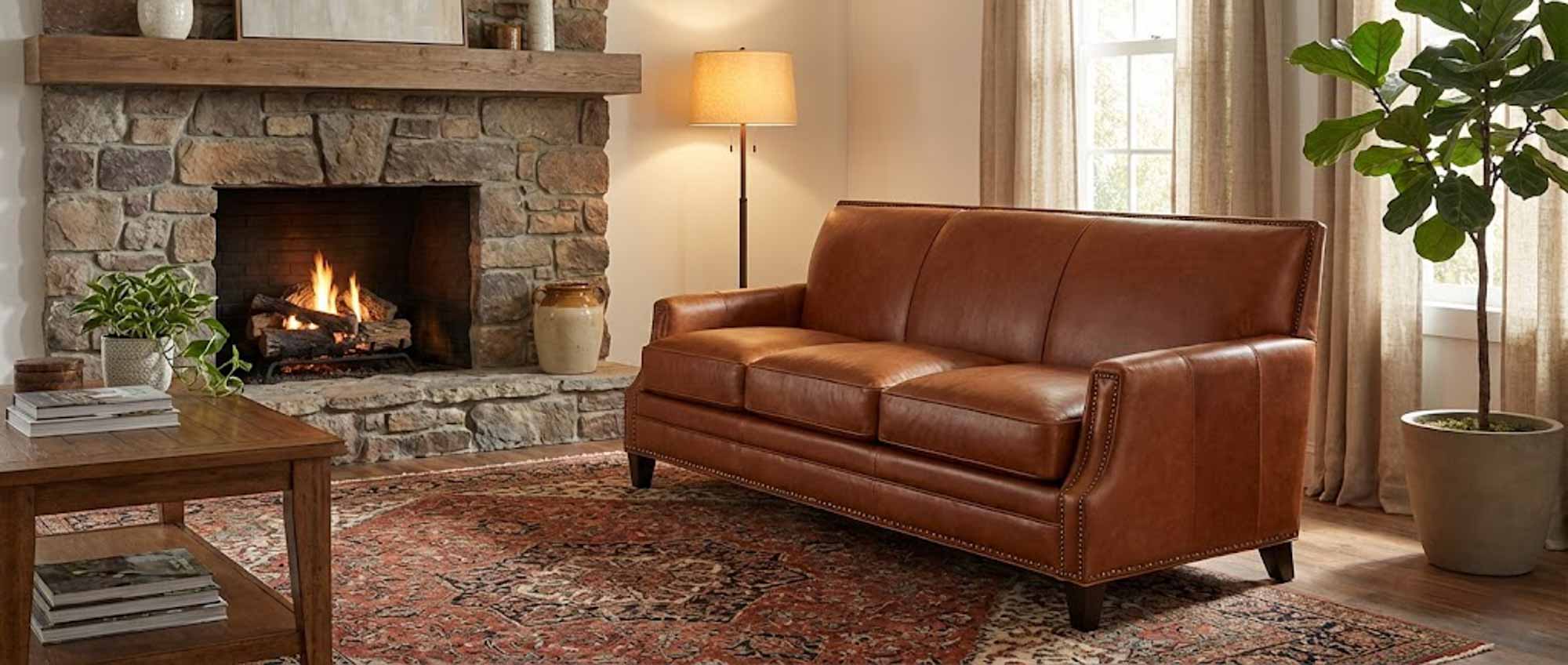 Mills Leather Sofa - Image 3