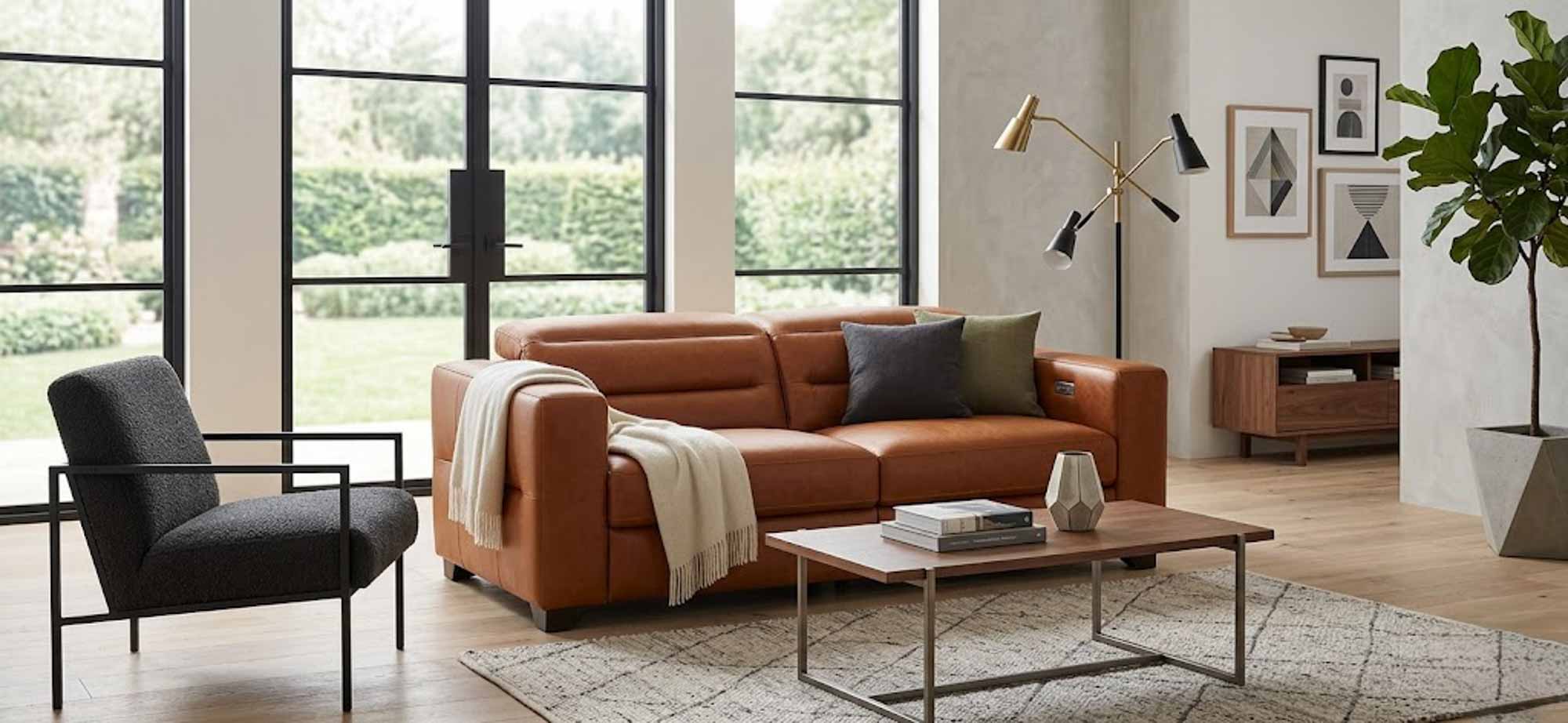Moderno Leather Power Reclining Sofa With Articulating Headrest - Image 2