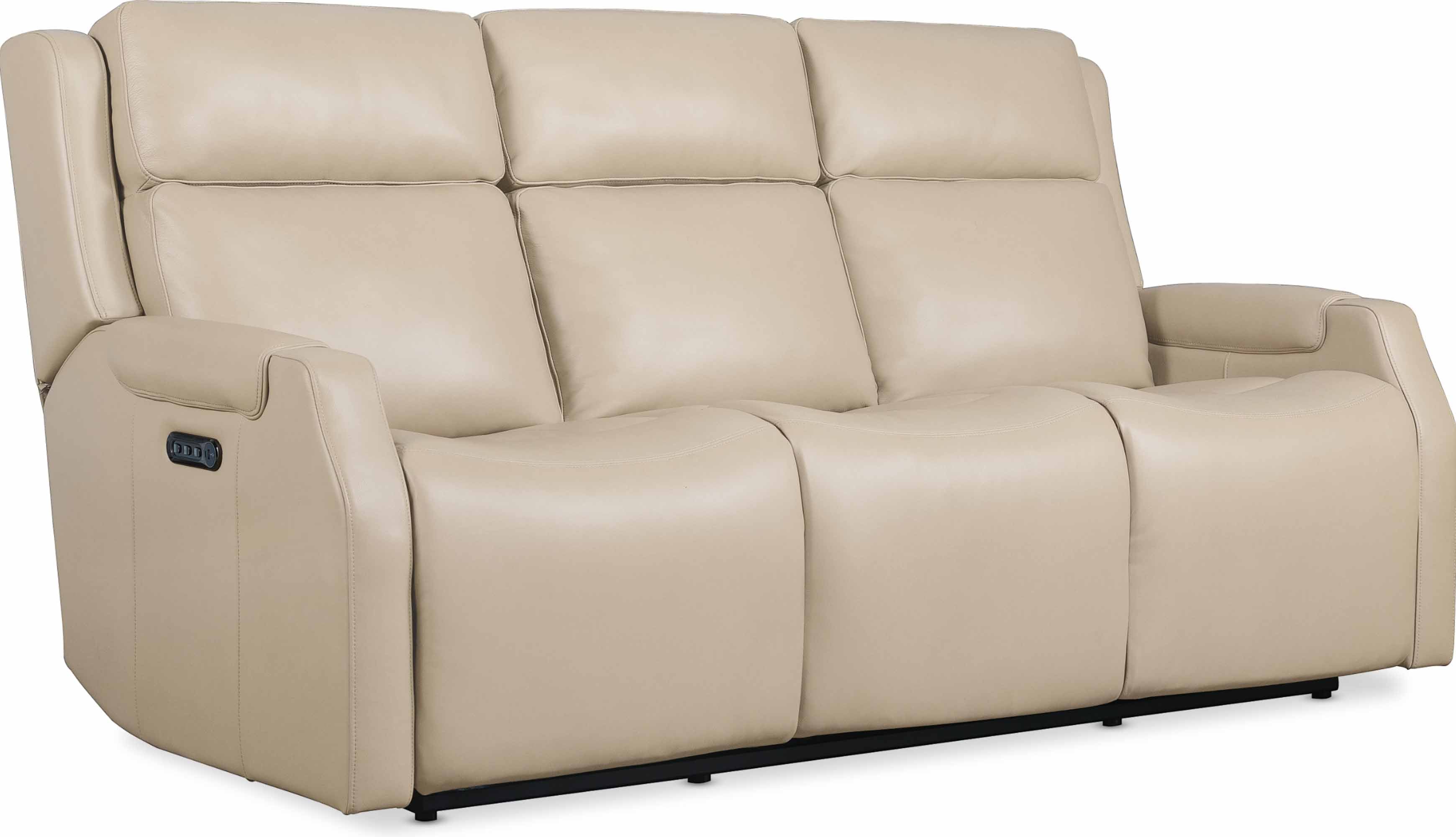 Nelly Zero Gravity Leather Power Reclining Sofa With Articulating Headrest And Lumber In Beige