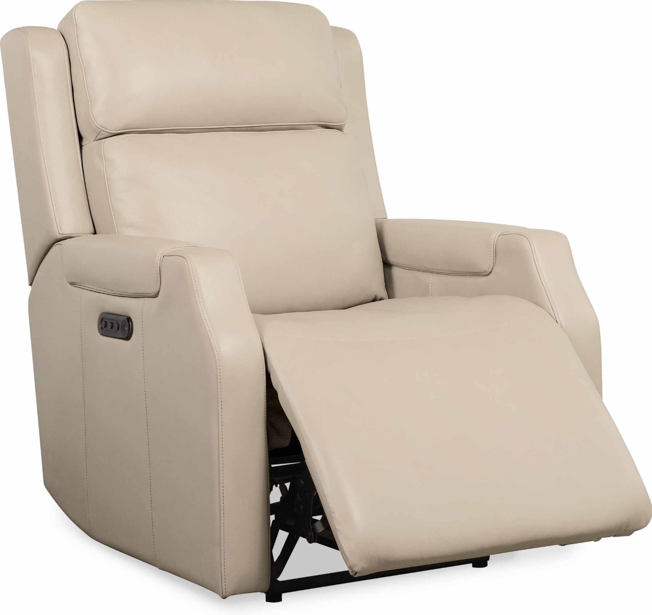 Nelly Zero Gravity Leather Power Reclining Sofa With Articulating Headrest and Lumbar In Beige - Image 6