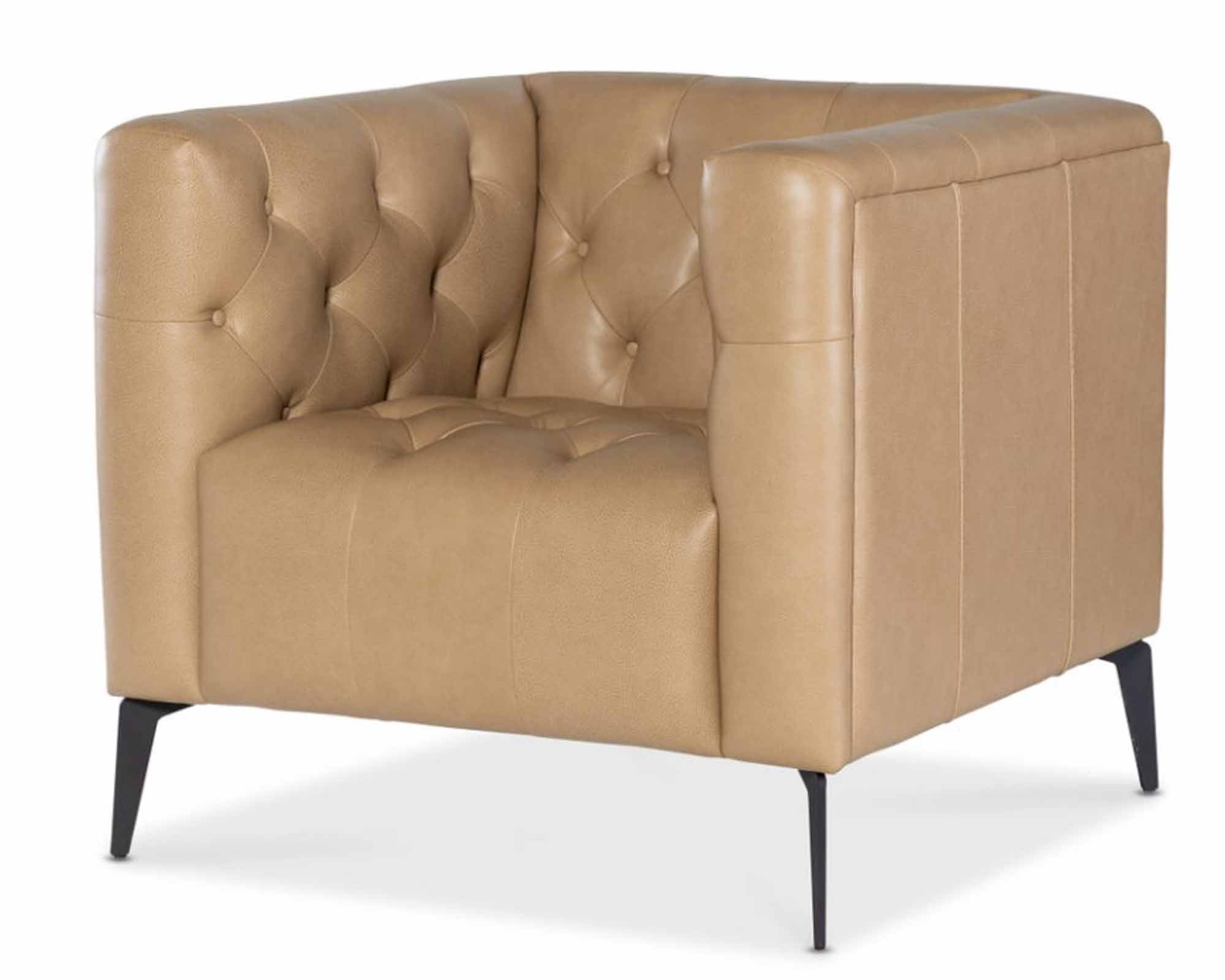 Nicolla Leather Chair In Light Brown - Image 3