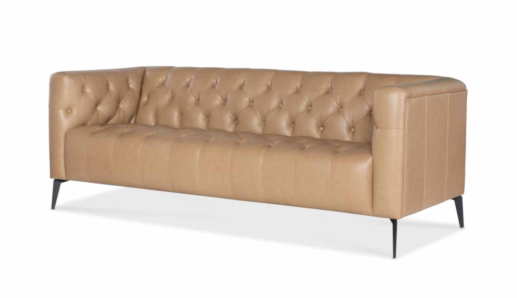 Nicolla Leather Sofa Light Brown - Image 3