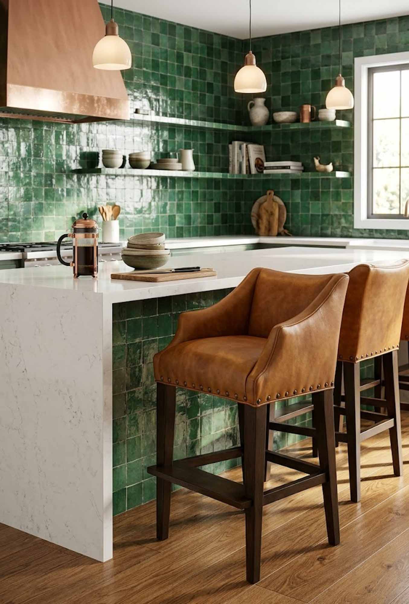 Nordy Leather Bar Stool - Image 2