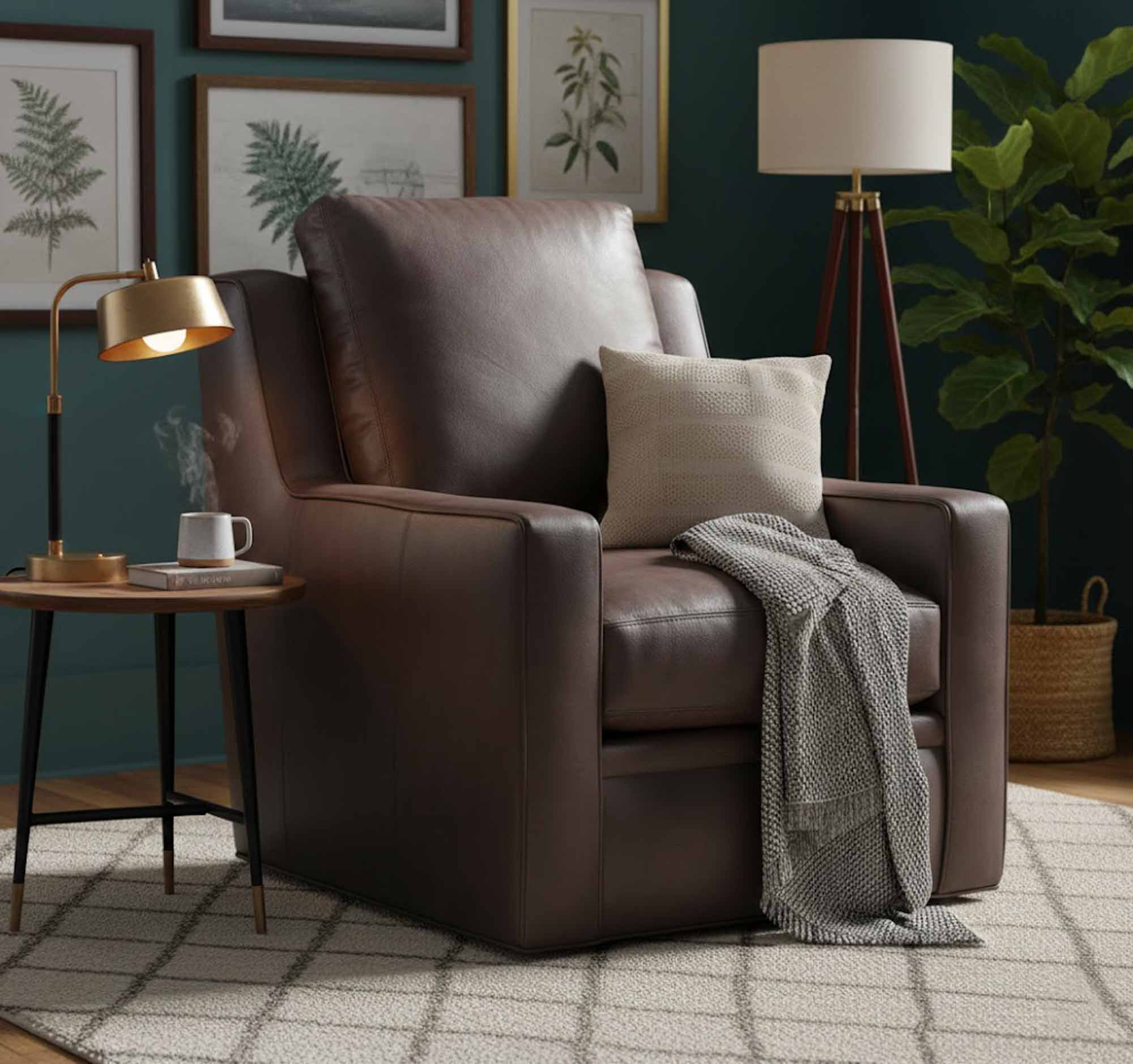 Raymond Leather Swivel Chair - Image 4