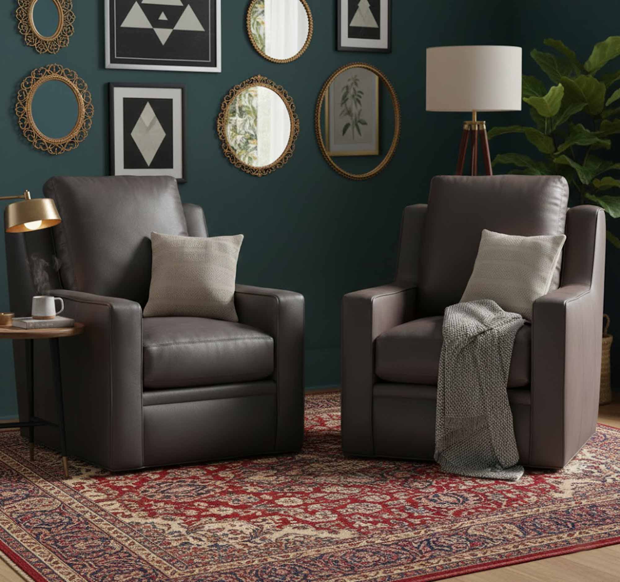 Raymond Leather Swivel Chair - Image 5