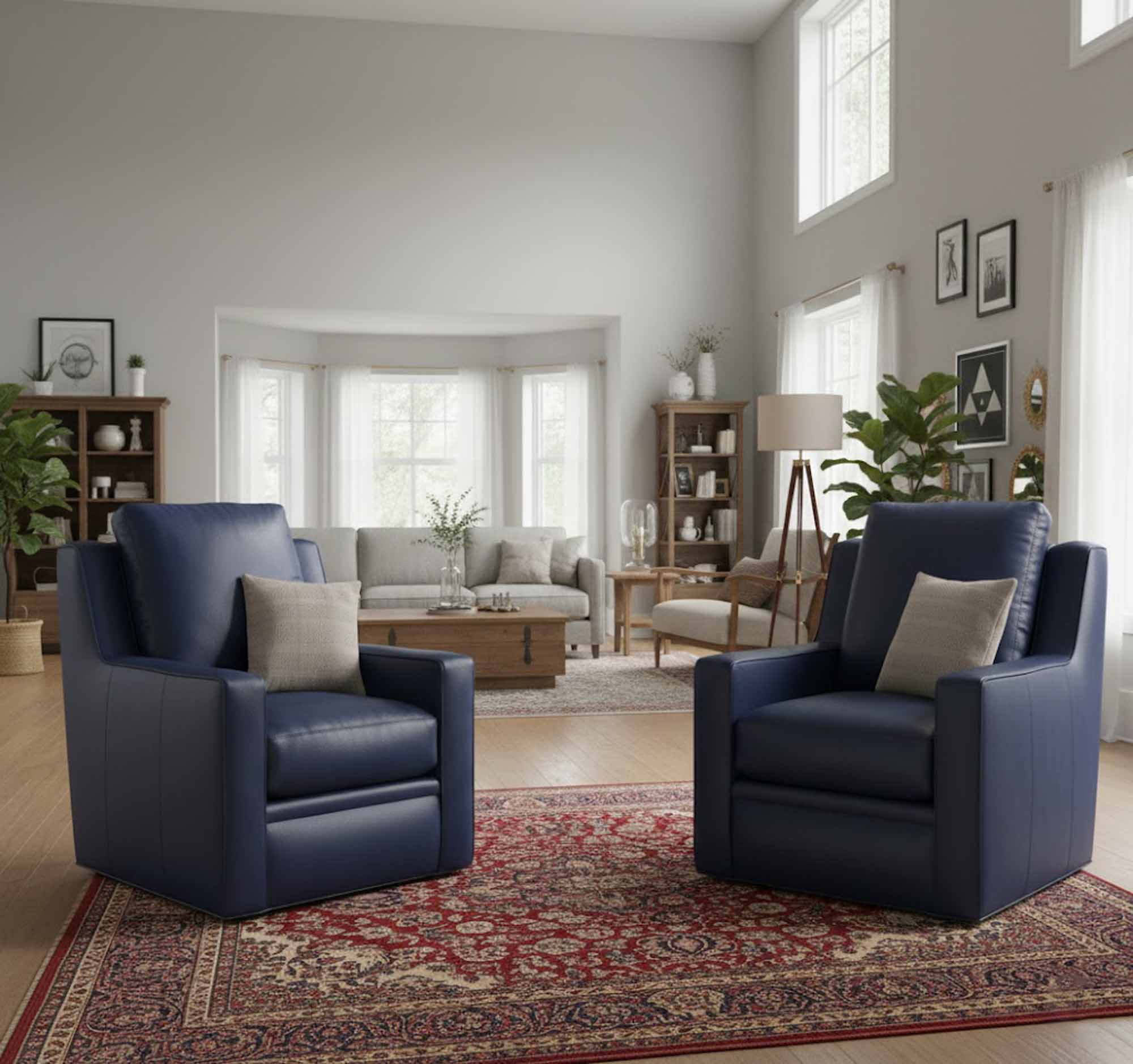 Raymond Leather Swivel Chair - Image 6