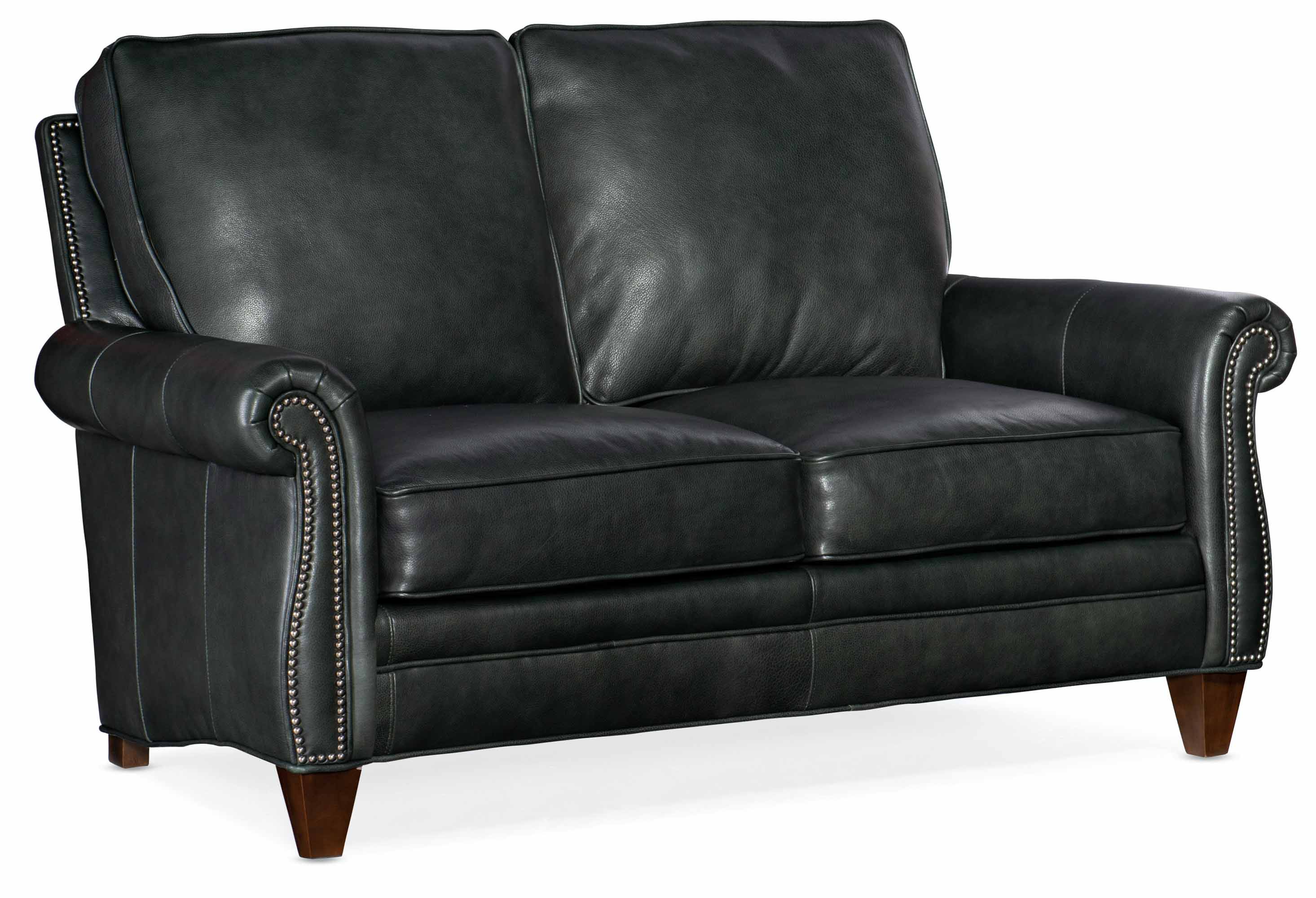 Reddish Leather Loveseat