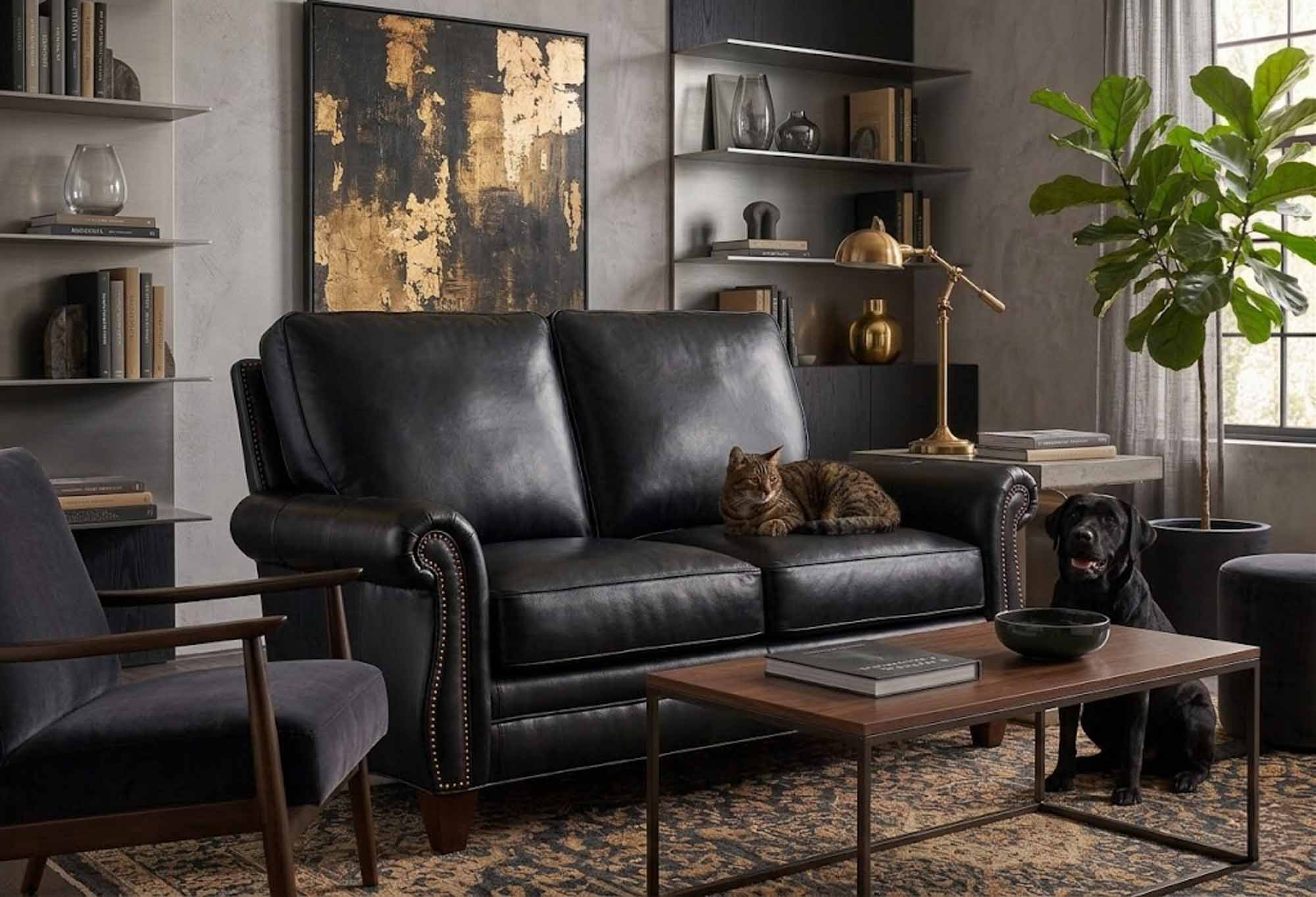 Reddish Leather Loveseat - Image 7