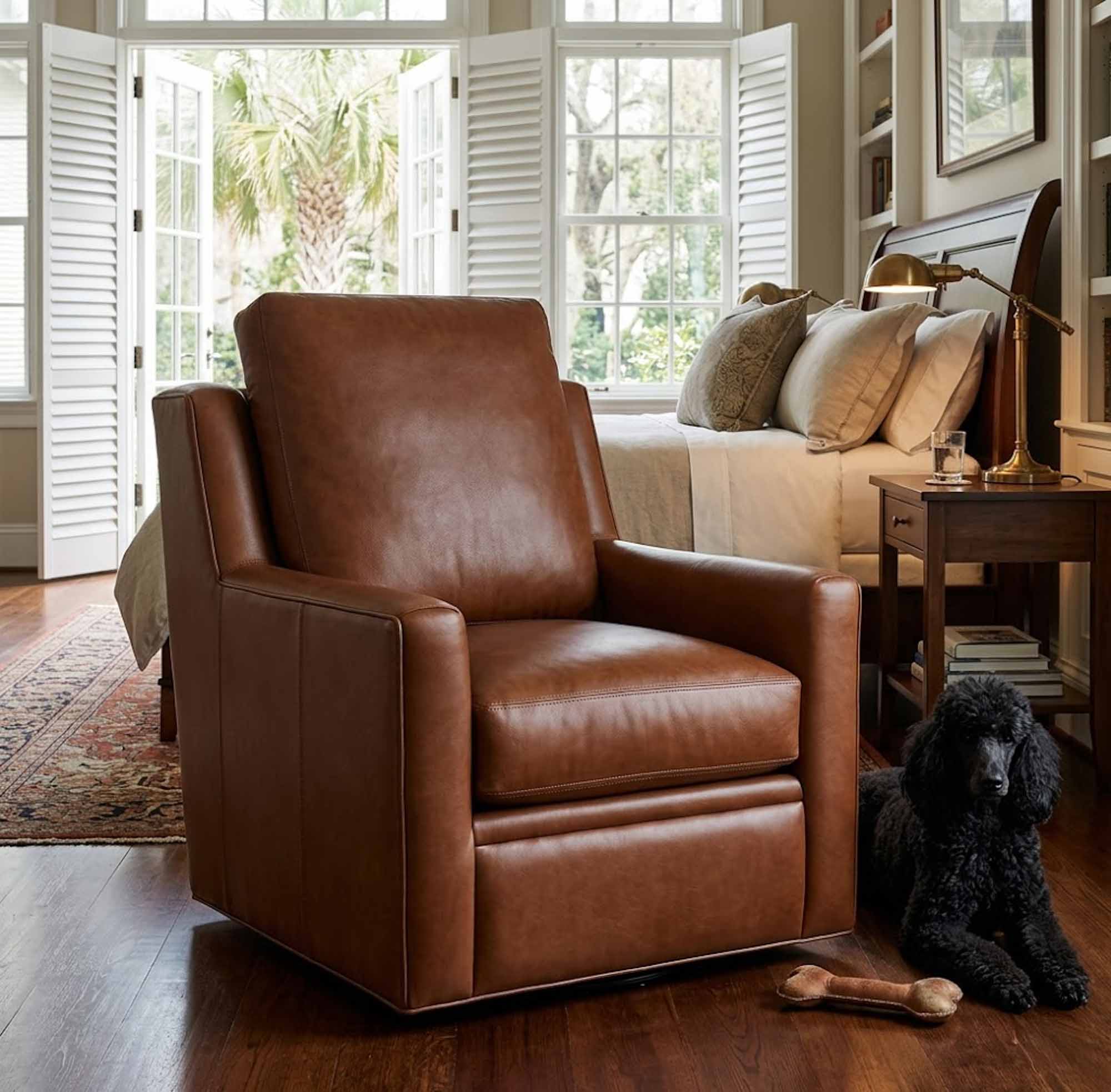 Revelin Leather Swivel Chair - Image 5