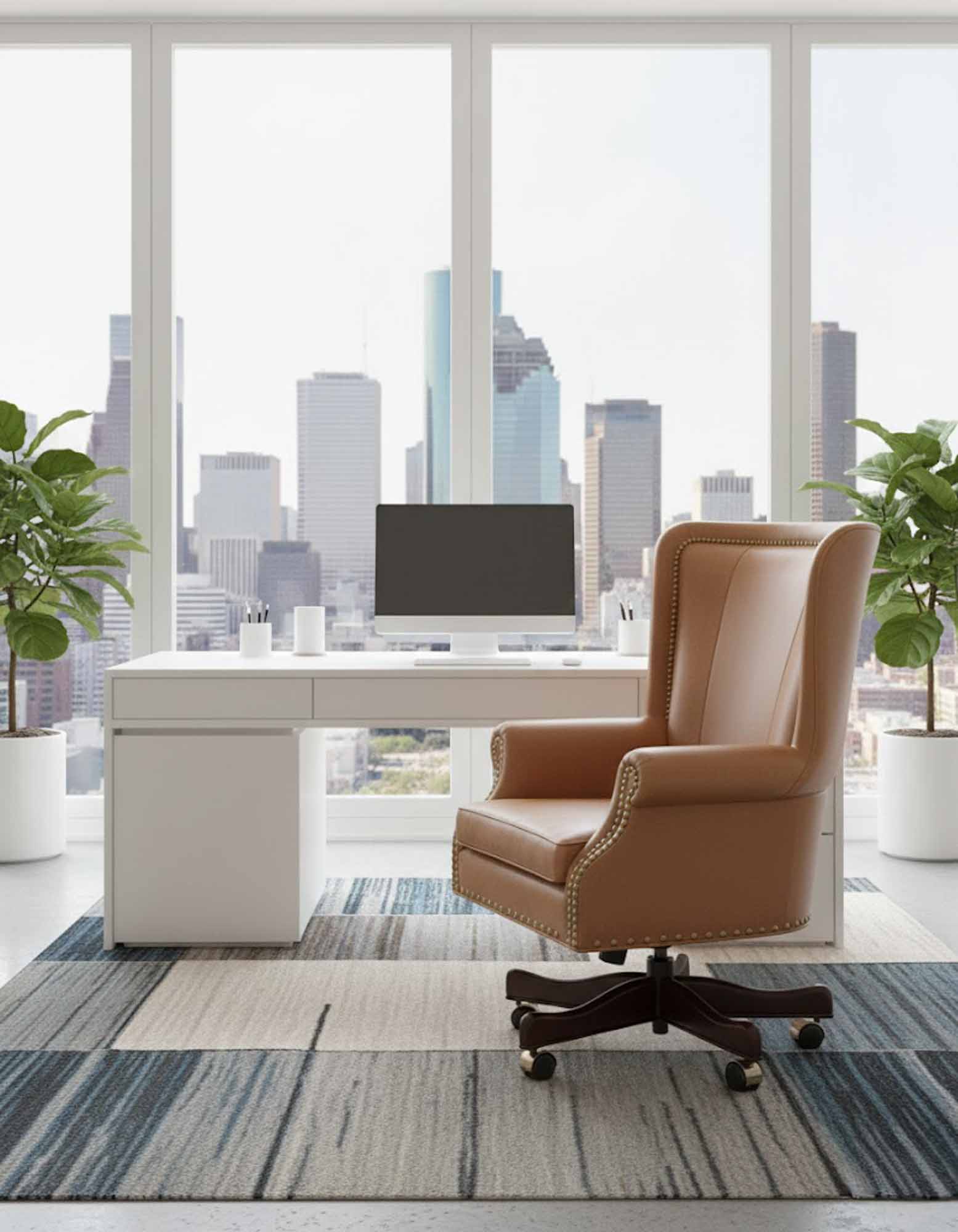 Robertson Leather Swivel Tilt Chair - Image 5