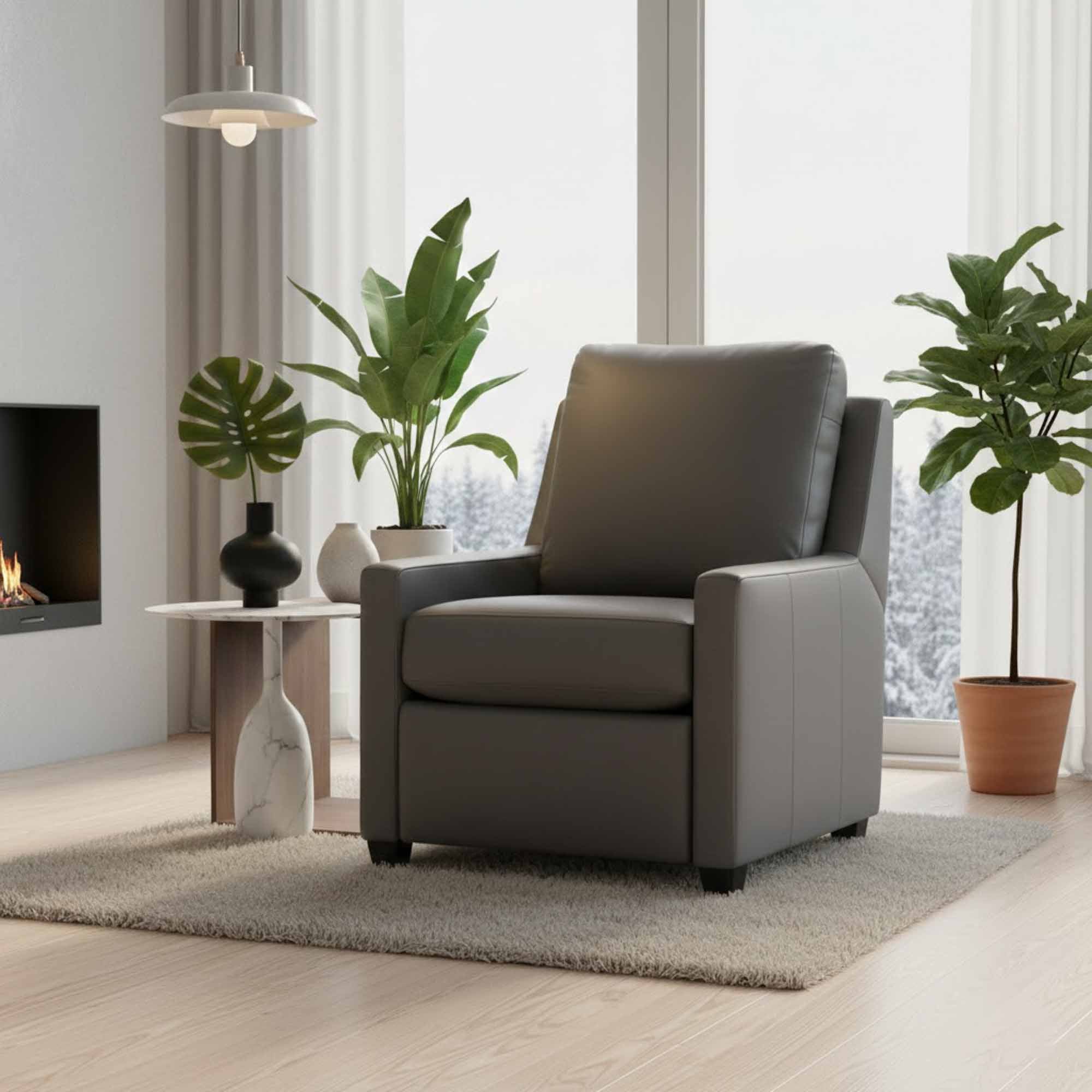Rolls Leather Power Recliner With Articulating Headrest - Image 5