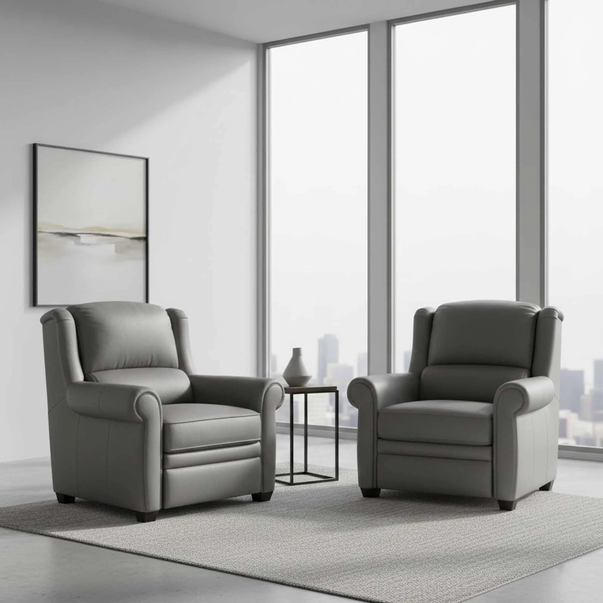 Royce Leather Power Recliner With Articulating Headrest - Image 5