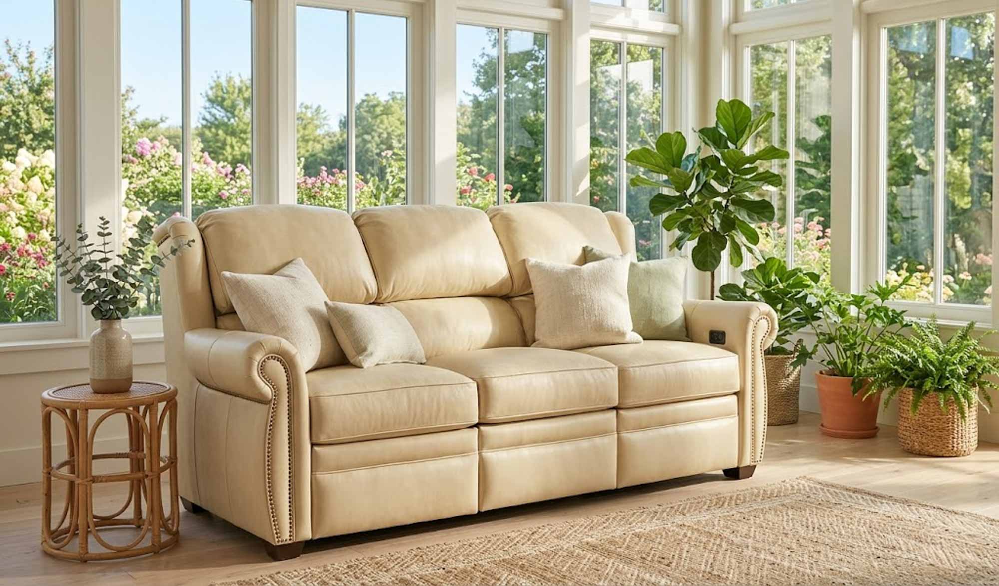 Royce Leather Power Reclining Sofa With Articulating Headrest - Image 2