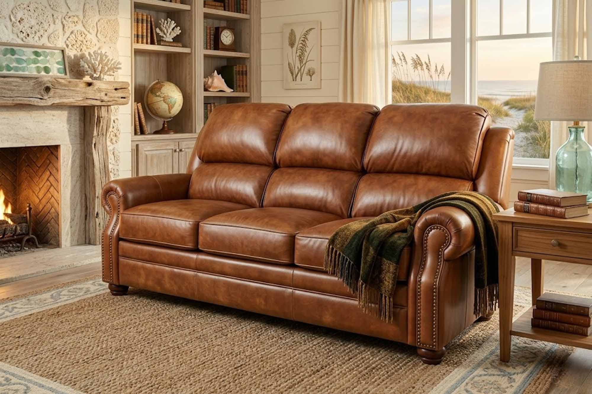 San Juan Leather Reclining Loveseat - Image 7