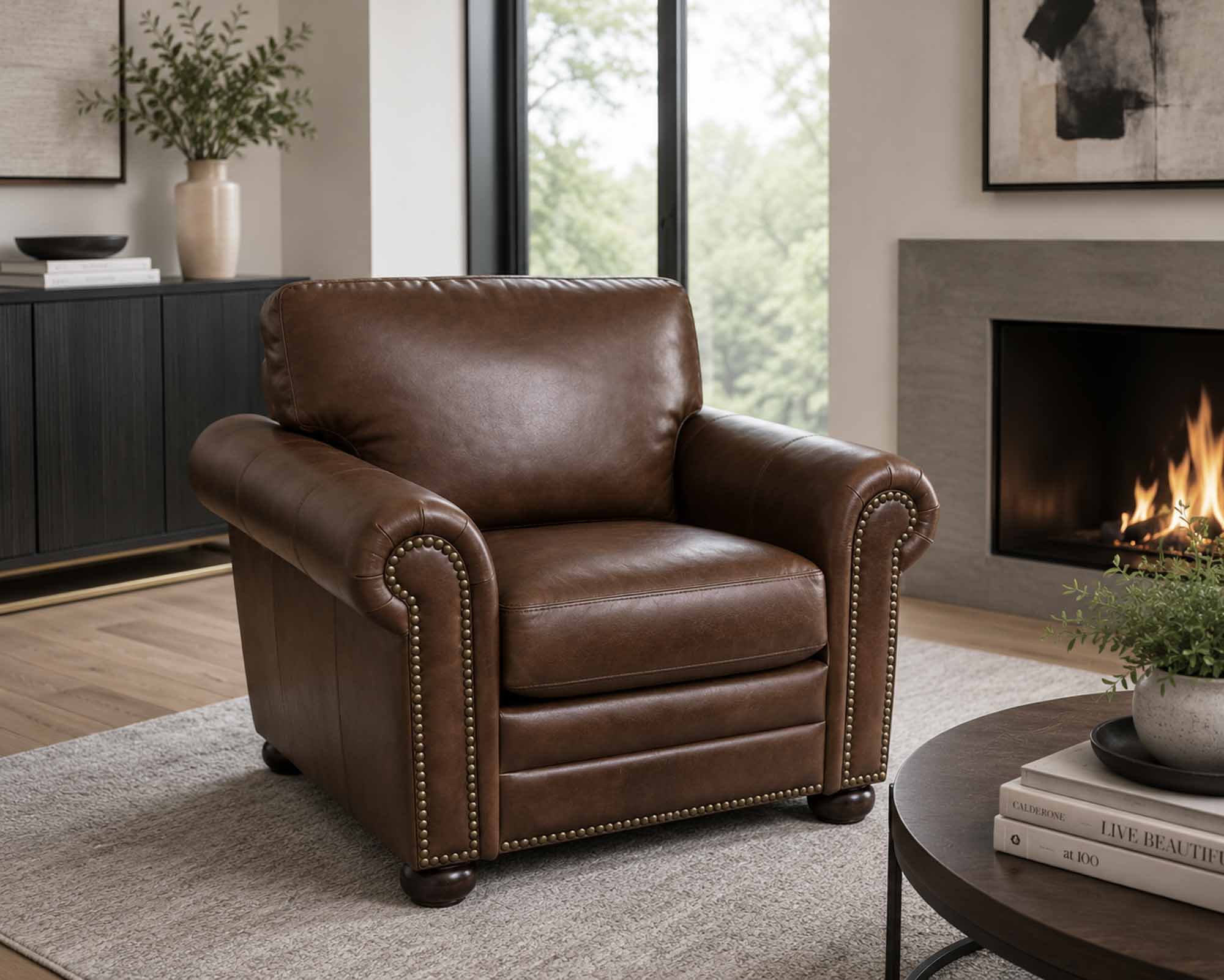 Savannah Leather Chair - Image 9