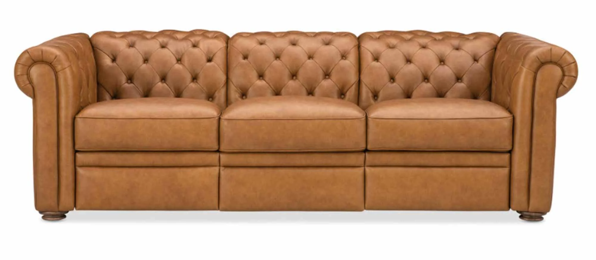 Glover Leather Power Reclining Sofa With Articulating Headrest