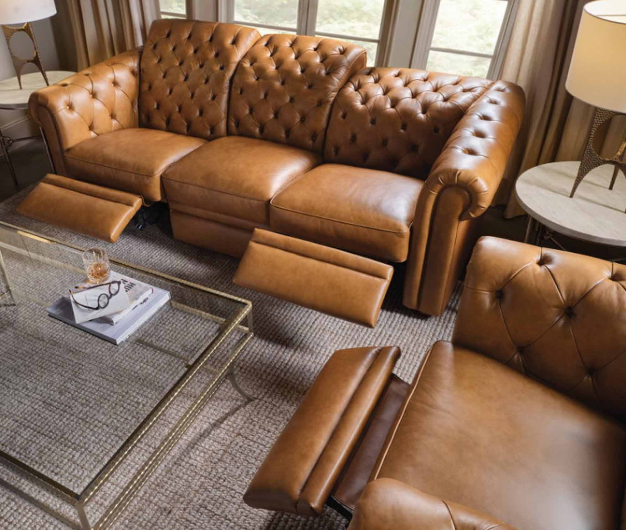 Glover Leather Power Reclining Sofa With Articulating Headrest - Image 11