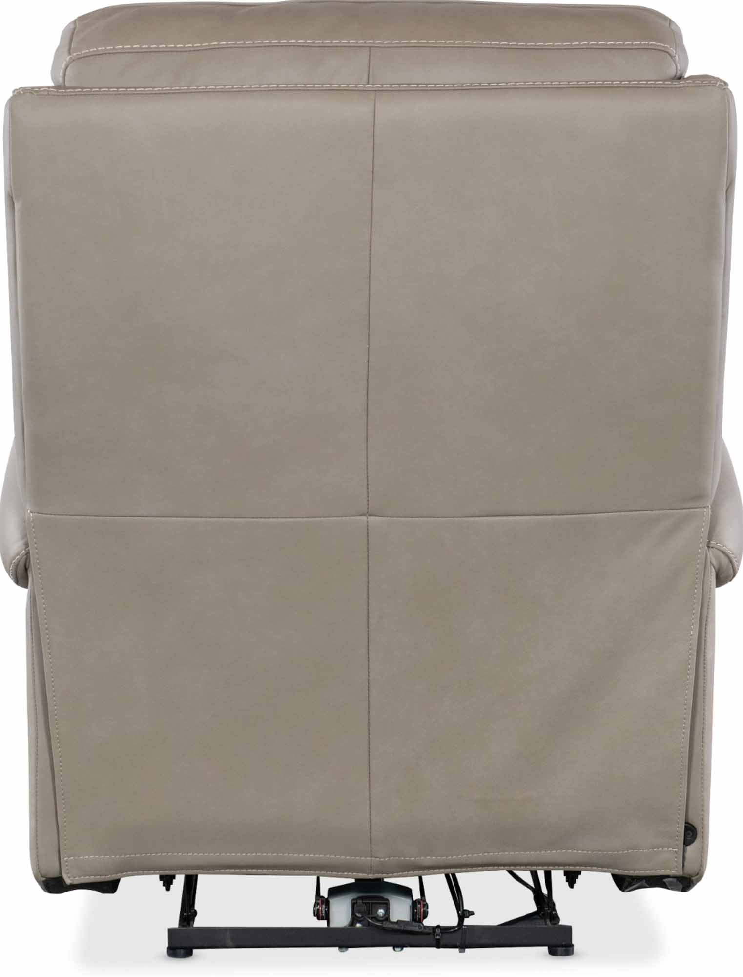 Somers Leather Power Recliner With Articulating Headrest In Grey - Image 2