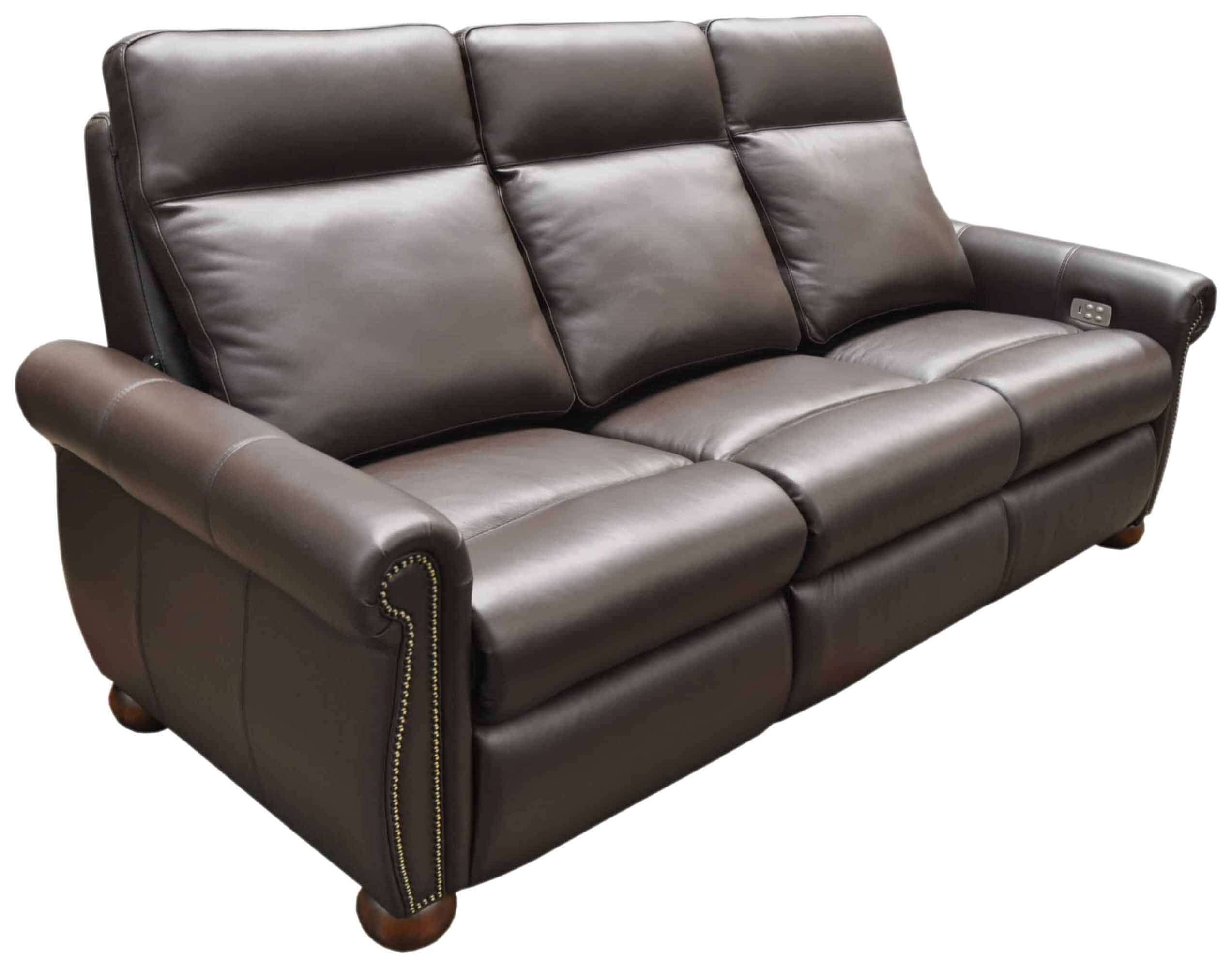 Stanton Leather Power Reclining Sofa With Articulating Headrest