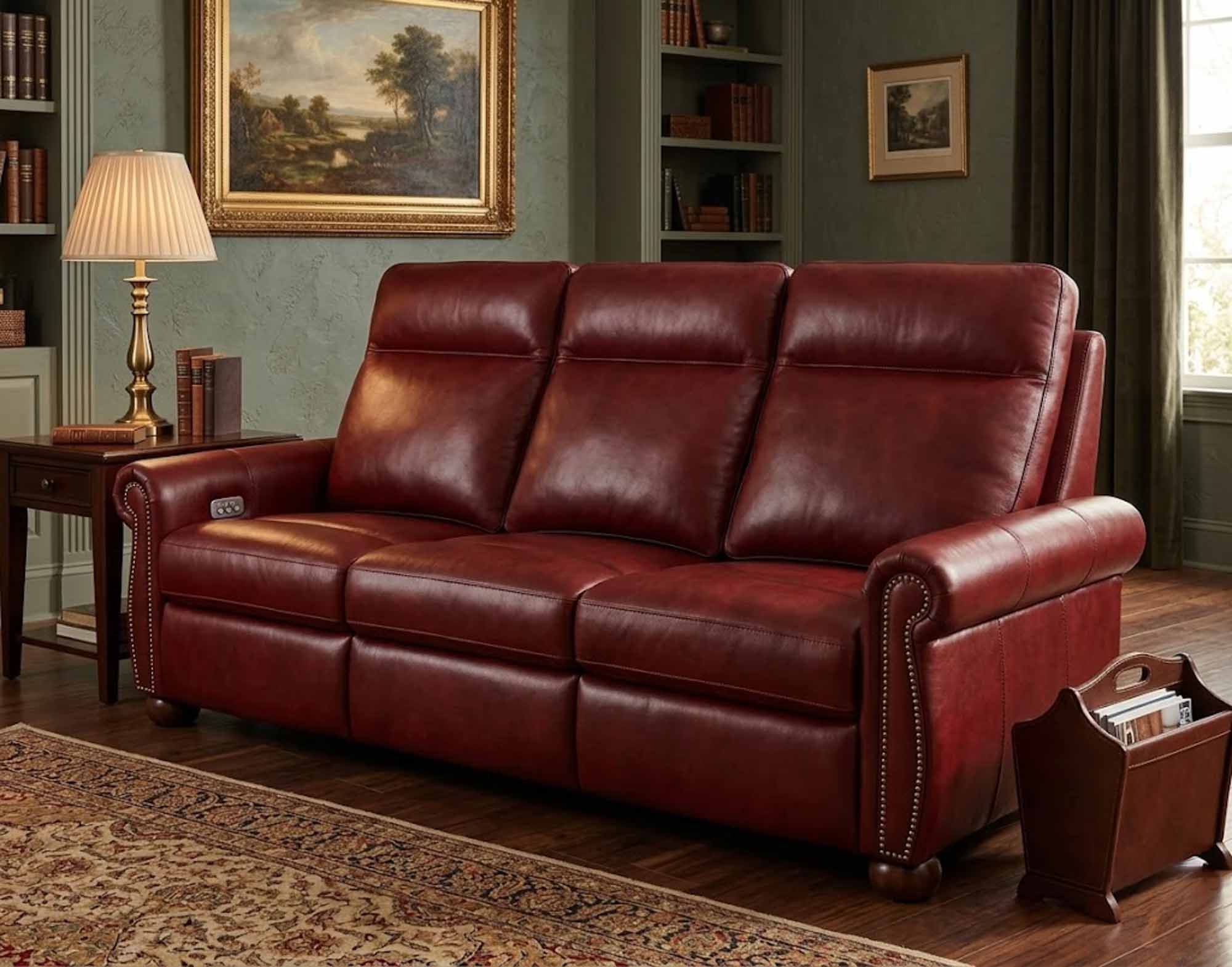 Stanton Leather Power Reclining Sofa With Articulating Headrest - Image 5