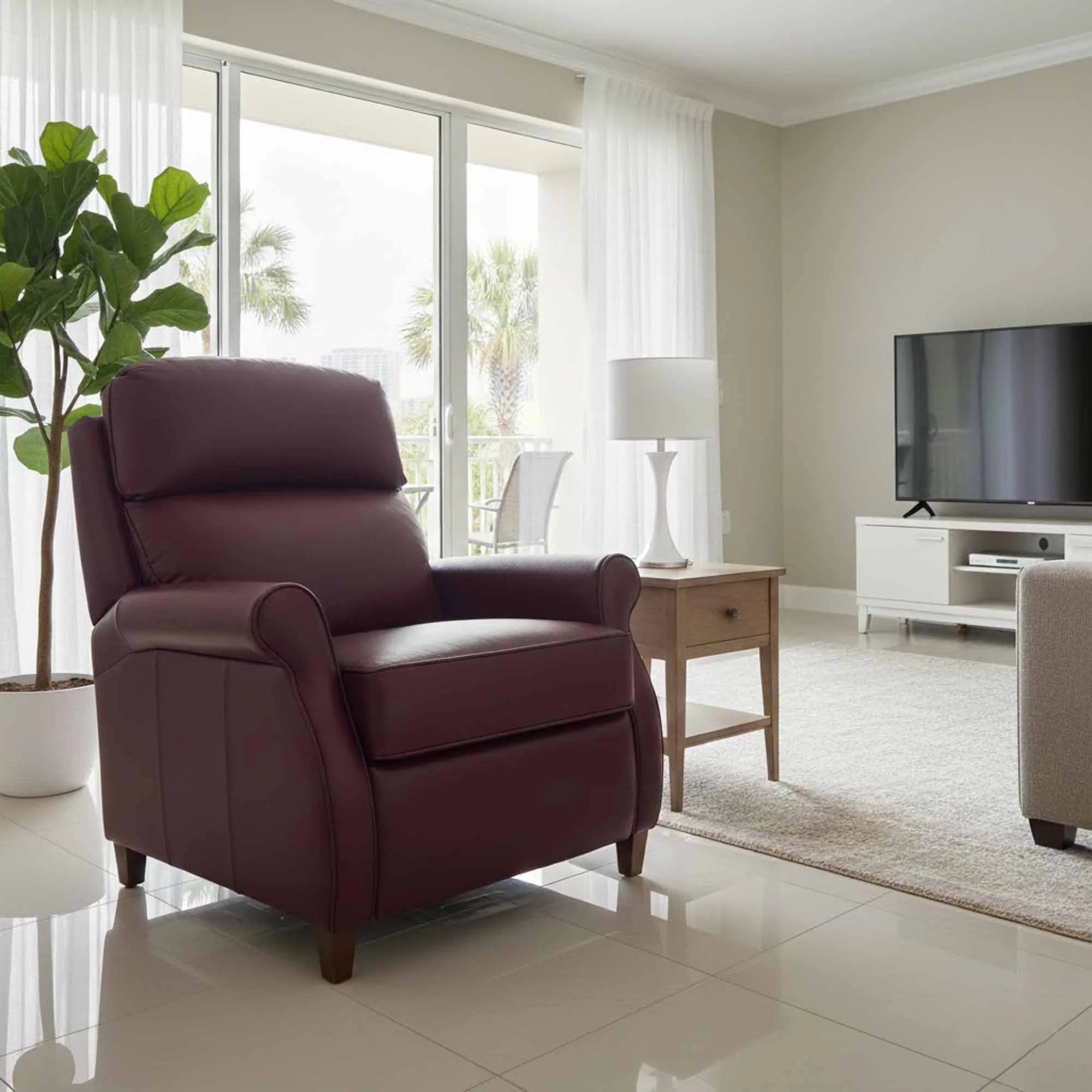Tucker Leather Recliner With Pop-Up Headrest - Image 6