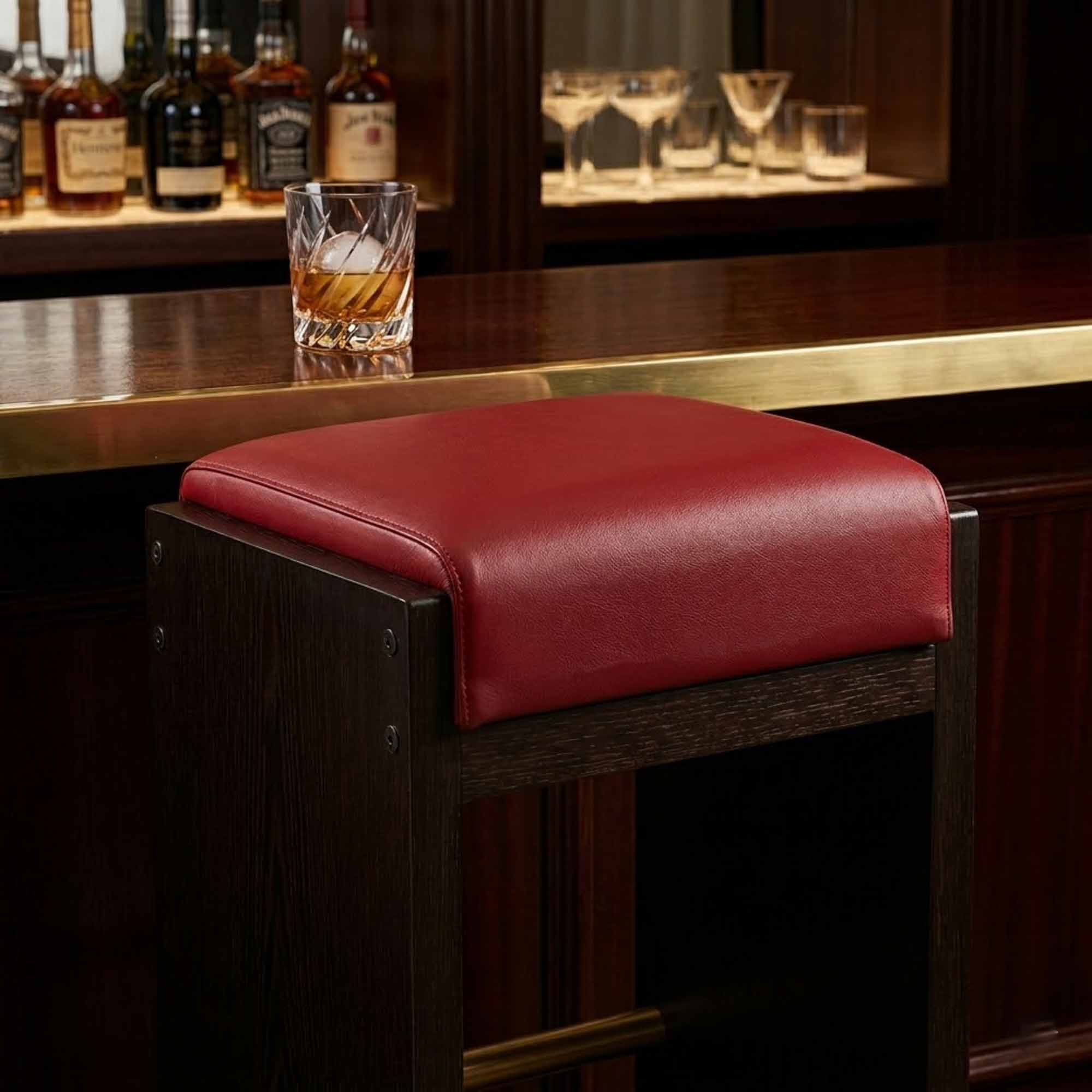 Tumbler Leather Counter Stool - Image 6