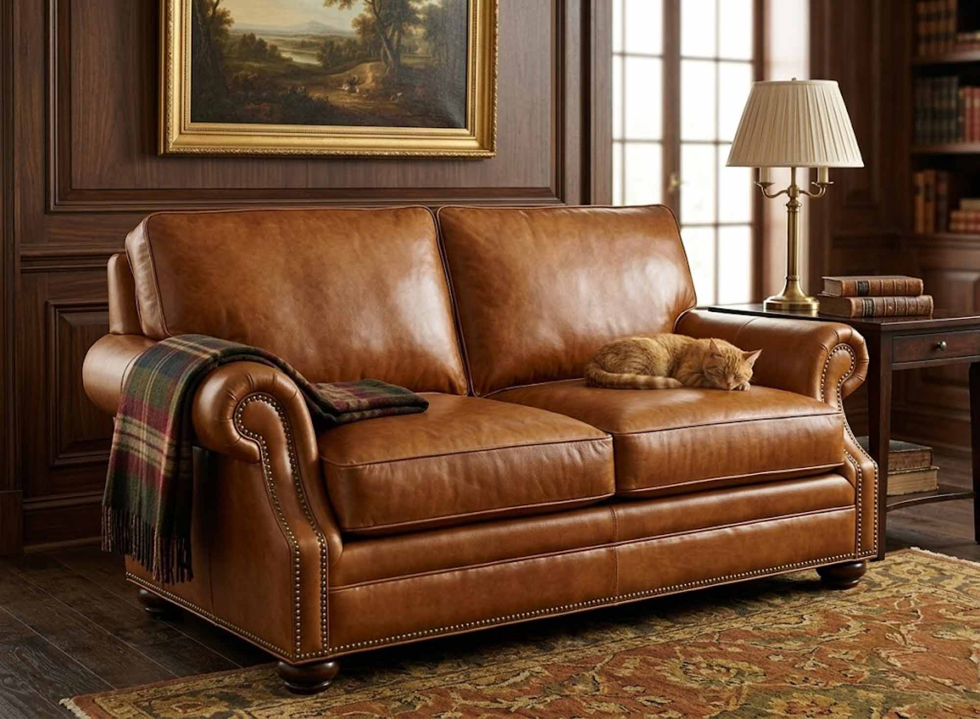 Warner Leather Loveseat - Image 2