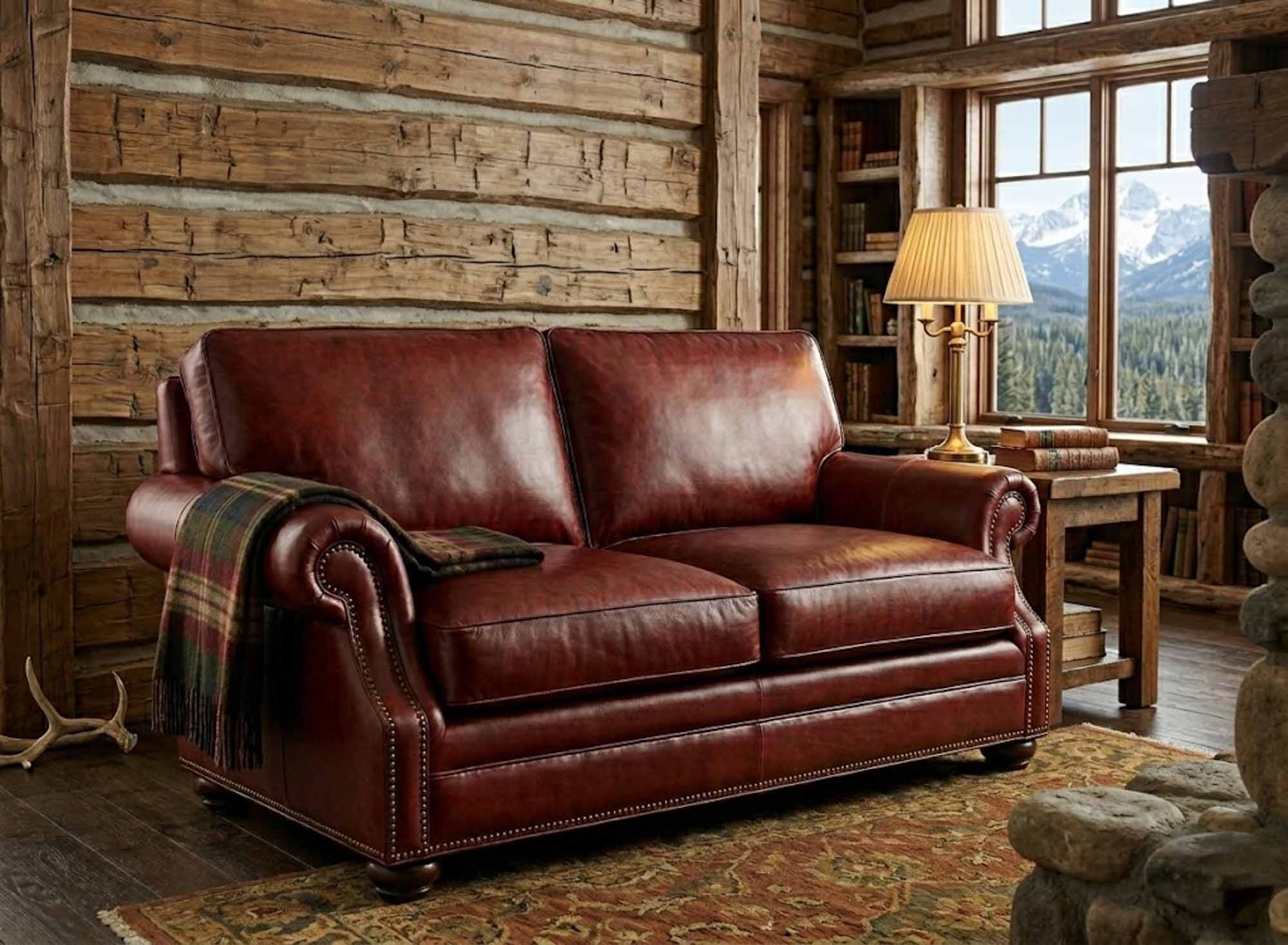Warner Leather Loveseat - Image 3