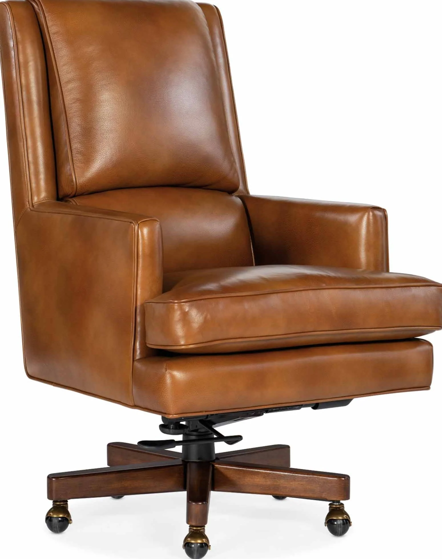 Wright Leather Swivel Tilt Executive Chair In Brown