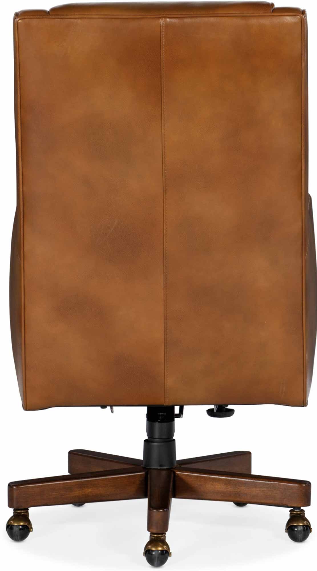 Wright Leather Swivel Tilt Executive Chair In Brown - Image 2